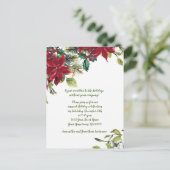 Red & White Poinsettia Holly kerstparty Uitnodiging Briefkaart (Staand voorkant)