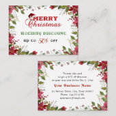 Red White Poinsettia Lijst Vakantie Korting (Voorkant / Achterkant)