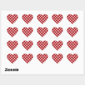 Red White Polka Dot Hart Sticker (Vel)
