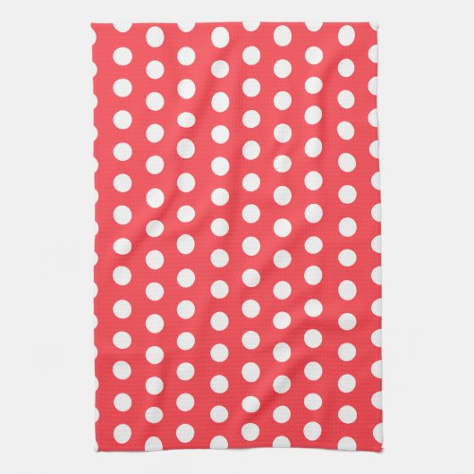 Red White Polka Dot Kitchen Towel Theedoek (Verticaal)