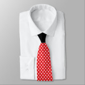 Red White Polka Dot met Black Knot Contrast Stropdas (Gebonden)