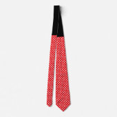 Red White Polka Dot met Black Knot Contrast Stropdas (Achterkant)