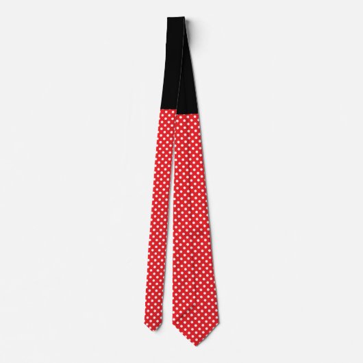 Red White Polka Dot met Black Knot Contrast Stropdas (Achterkant)