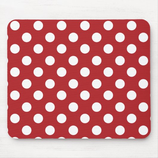 Red White Polka Dot Muismat (Voorkant)