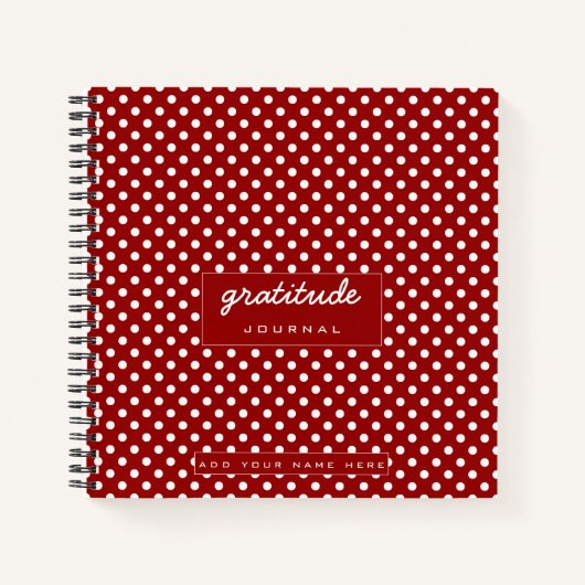 Red White Polka Dot patroon Gratitude Journal Notitieboek (Voorkant)