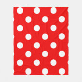 Red White Polka Dot Pattern Fleece Deken (Voorkant)