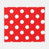 Red White Polka Dot Pattern Fleece Deken (Voorkant (Horizontaal))