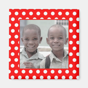 Red White Polka Dot Photo Lijst Magnet