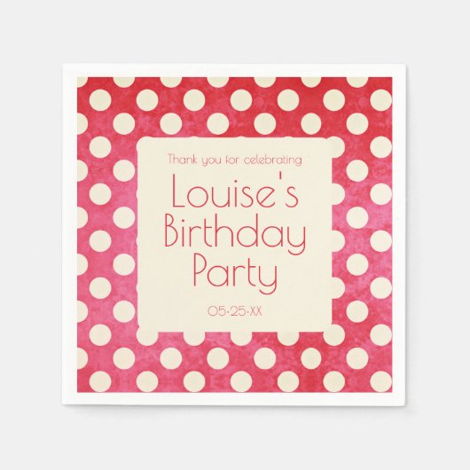 Red White Polka Dot Servet (Voorkant)