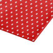 Red White Polka Dot Spot Pattern Snijplank (Hoek)