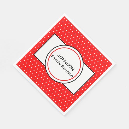 Red White Polka Dots Family Reunion Servet (Hoek)