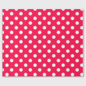Red White Polka Dots kerstmis Rustige Sjabloon Cadeaupapier (Vlak)