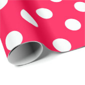 Red White Polka Dots kerstmis Rustige Sjabloon Cadeaupapier (Rol Hoek)