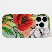 Red White Poppy iPhone Case Flowers - Schilderen (Achterkant (horizontaal))