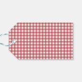 Red White Prettige feestdagen familiefoto Cadeaulabel (Achterkant Horizontaal)