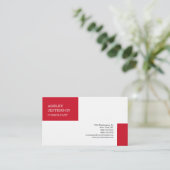 Red White Professional Trendy Minimalist Elegant Visitekaartje (Staand voorkant)