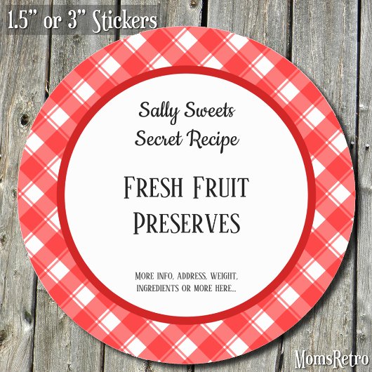 Red White Pset Retro Custom Canning Stickers