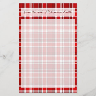 Red White Pset Tartan Briefpapier
