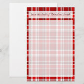 Red White Pset Tartan Briefpapier (Voorkant / Achterkant)