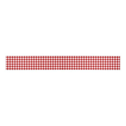 Red White Pset Tartan Grosgrain Lint (Voorkant)