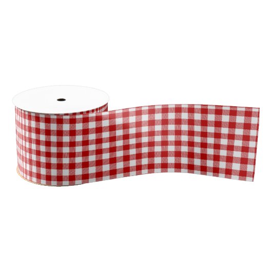 Red White Pset Tartan Grosgrain Lint (Spoel)