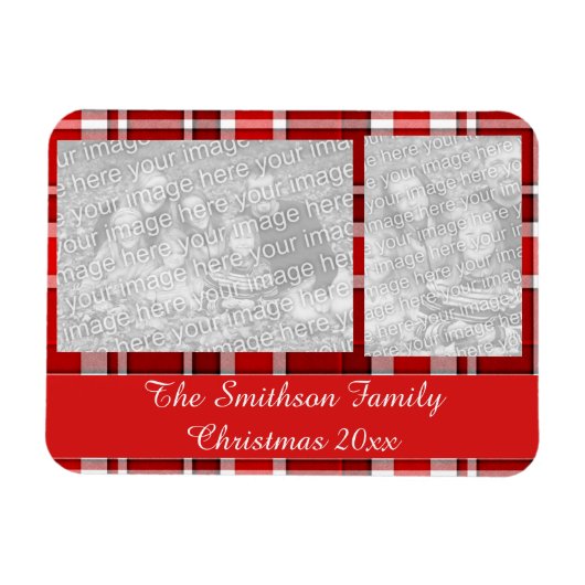 Red White Pset Tartan Magneet (Horizontaal)