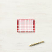 Red White Pset Tartan Post-it® Notes (Op bureau)