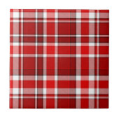 Red White Pset Tartan Tegeltje (Voorkant)