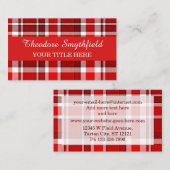 Red White Pset Tartan Visitekaartje (Voorkant / Achterkant)