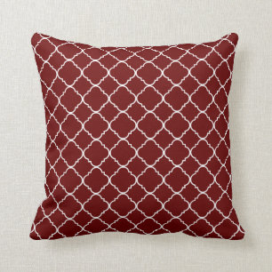 Red White Quatrefoil Kussen