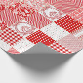 Red White Quiled Danish Star Squares Cadeaupapier (Hoek)