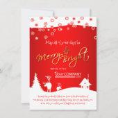 Red, White Reindeer Rustic Company Holiday Kaart (Voorkant)