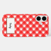 Red White Retro Gingham Plaid Custom Case-Mate iPhone Case (Achterkant (horizontaal))