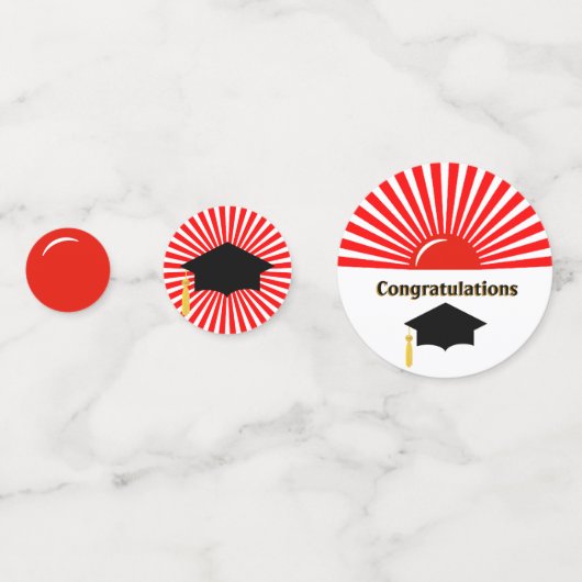 Red White Rising Sun Afstuderen Table Confetti (Voorkanten)