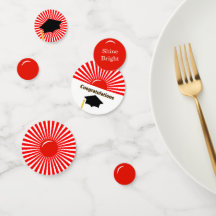 Red White Rising Sun Afstuderen Table Confetti
