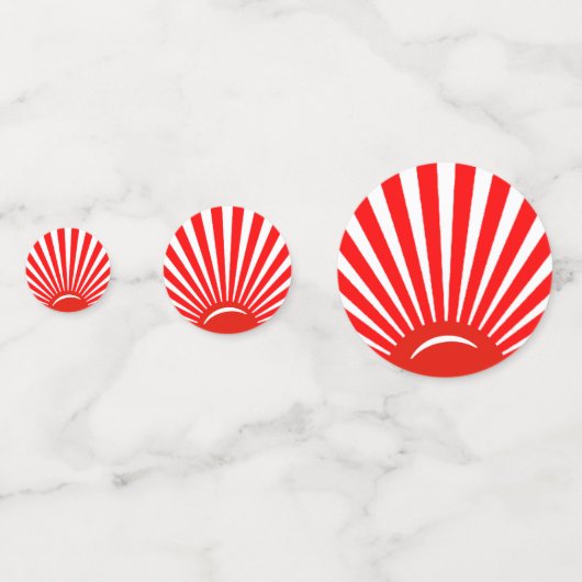 Red White Rising Sun Table Confetti (Achterkanten)