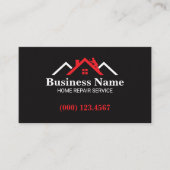 Red White Roofing House Climber Business Card Visitekaartje (Voorkant)
