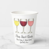 Red White Rosé-glazen wijnbril Winery Wine Tasting Papieren Bekers (Voorkant)