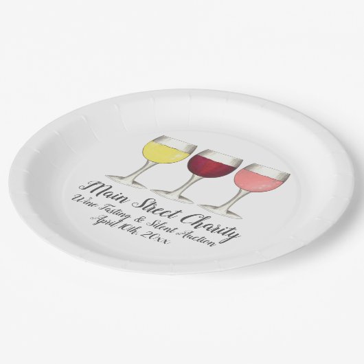 Red White Rosé-glazen wijnbril Winery Wine Tasting Papieren Bordje (Gekanteld)