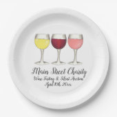 Red White Rosé-glazen wijnbril Winery Wine Tasting Papieren Bordje (Voorkant)
