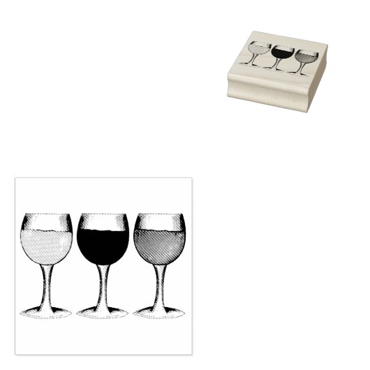 Red White Rosé-glazen wijnbril Winery Wine Tasting Rubberstempel (Gestempeld)