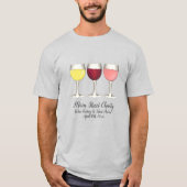 Red White Rosé-glazen wijnbril Winery Wine Tasting T-shirt (Voorkant)