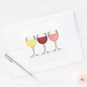 Red White Rosé-glazen wijnbril Winery Wine Tasting Vierkante Sticker (Envelop)