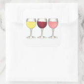 Red White Rosé-glazen wijnbril Winery Wine Tasting Vierkante Sticker (Tas)
