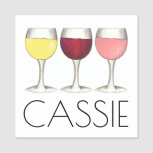 Red White Rosé Wine Glasses Sommelier Winery Naamplaatje