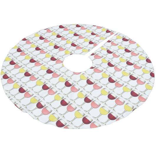 Red White Rosé Wine Glasses Winery Cocktails Kerstboom Rok (Gekanteld)