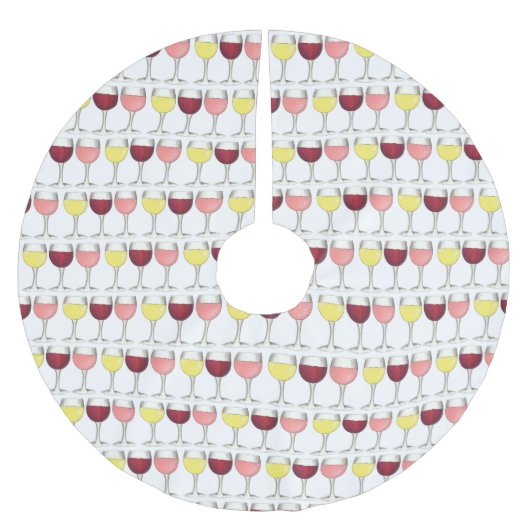 Red White Rosé Wine Glasses Winery Cocktails Kerstboom Rok (Voorkant)