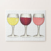 Red White Rosé Wine Glasses Winery Vino Legpuzzel (Horizontaal)