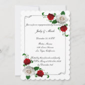 Red & White Roses Christmas Engagement Party Kaart (Voorkant)