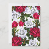 Red & White Roses Shabby Chic Glam Verloving Kaart (Achterkant)